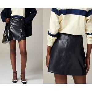 J.Crew Mini wrap skirt in faux patent leather 90s Y2K goth moto sz 10